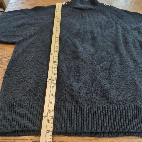 Vintage Honors Misses Sweater Women’s L Black White Floral Embroidered Argyle - Picture 12 of 12